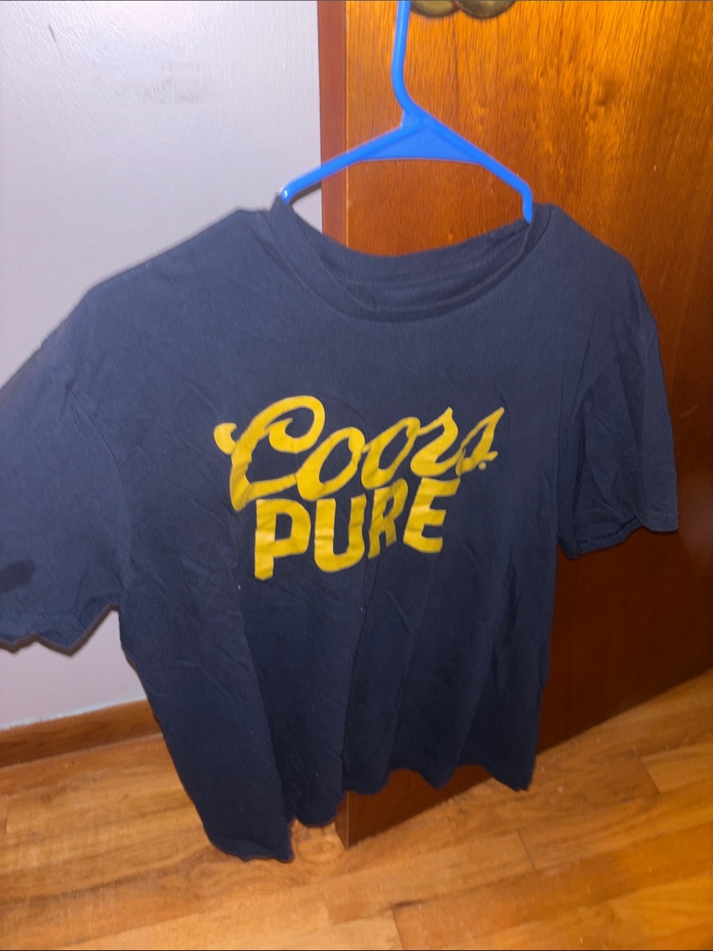 Pure Coors Navy T-Shirt with Yellow Logo
